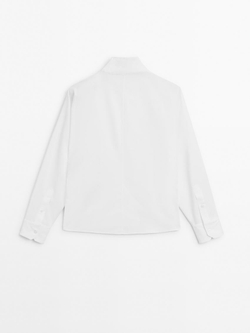 Massimo Dutti Рубашка из 100% хлопкового поплина, белый