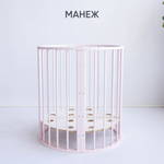 Кроватка-трансформер МАЛЮТКА 7 в 1 с маятником (Розовый)