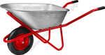 ЗУБР Т-12, 90 л, 180 кг, одноколесная, оцинкованная сталь, стальная опора, строительная тачка (39960)