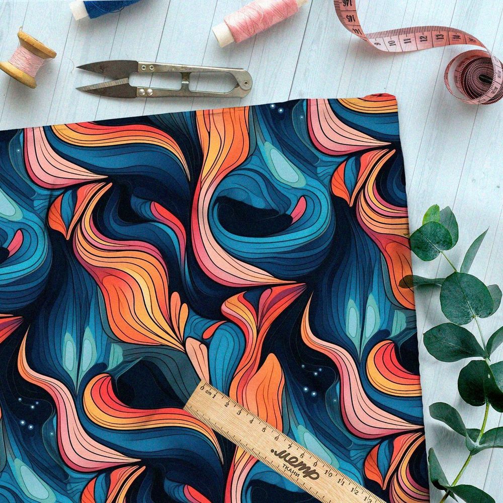 Ткань премиум бифлекс орнамент фантазии