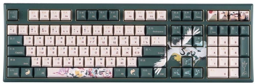 Клавиатура VARMILO VBS108 Crane of Lure Cherry MX Silent Red зеленый