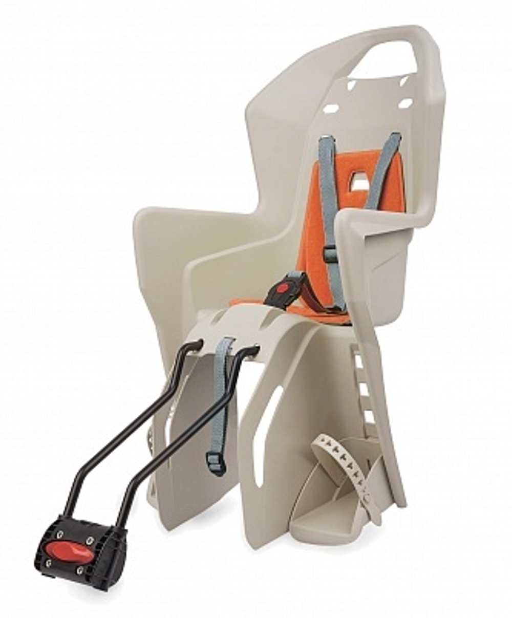 Детское кресло заднее Polisport KOOLAH FFS крепление на подседельную трубу 29", cream/orange