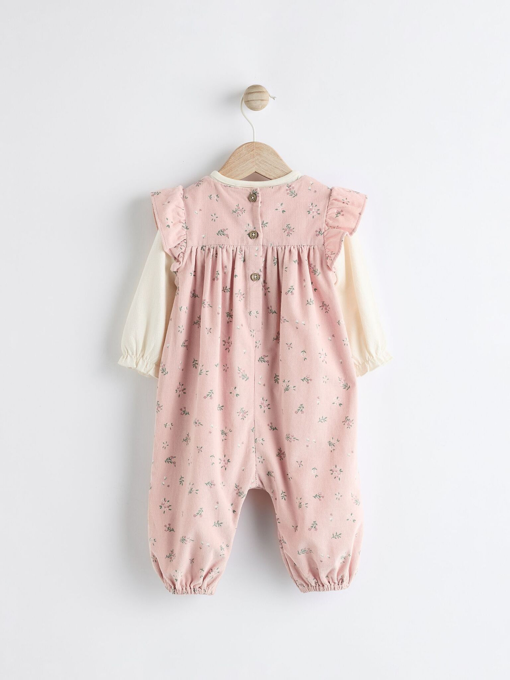 Комбинезон и боди в комплекте для девочки Next Q94-787, Розовый, Молочный