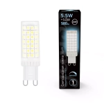 Лампа Gauss LED 5,5W G9 АС185-265V 550 lm 4100K керамика диммир. 107309255-D