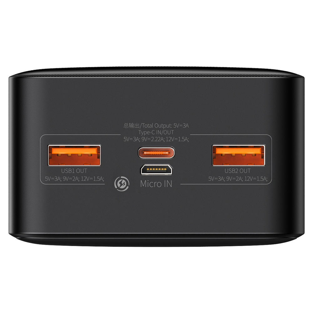 Внешний аккумулятор Baseus Bipow Digital Display Power Bank C+2U 30000mAh 20W - Black