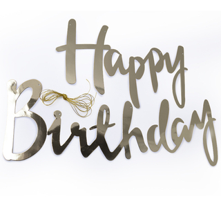 Гирлянда-буквы "Happy Birthday" серебро