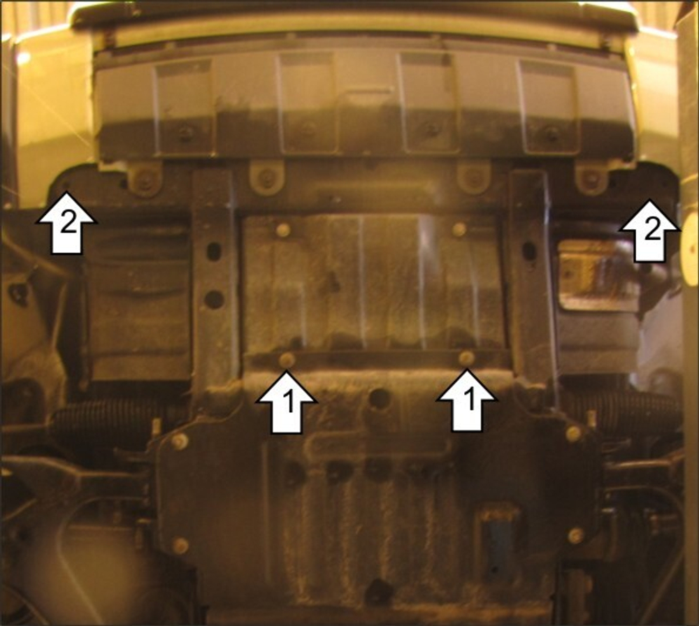Защита Радиатора, Рулевых тяг. 3 мм, Сталь. для Land Rover Discovery III 2004-2008, Land Rover Discovery III 2008-2009 MOTODOR.13209