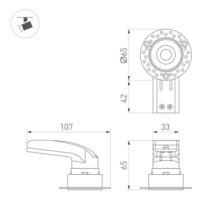 Встраиваемый светодиодный светильник Arlight MS-Rialto-Trimless-R40-9W Warm3000 047775