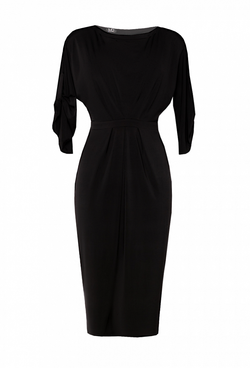 Платье чёрное с цельнокроеным рукавом 03-01-21SS