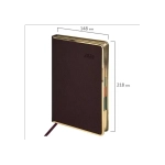 Ежедневник датированный 2026 А5 148х218 мм, GALANT "Infinity Gold", под кожу, темно-коричневый, 117501