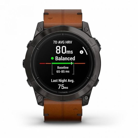 Garmin Epix Pro Gen 2 Sapphire 51 мм — титановые умные часы с кожаным ремешком