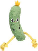 Игрушка для собак Огурец корнишон, 9 х 6,5 х 30 см, плюш, зелёный, Flamingo