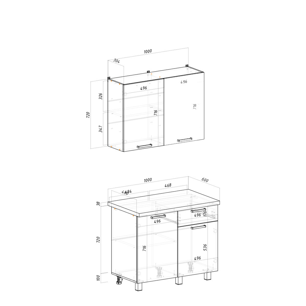 Готовая кухня Ева 1 м, правила дома