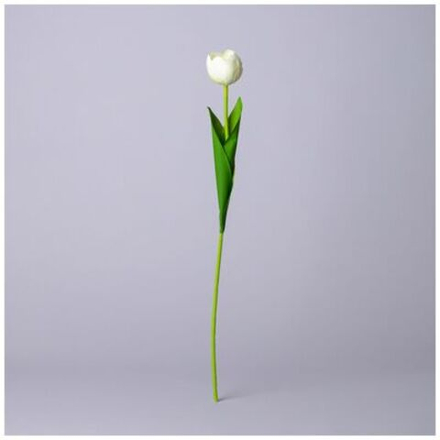 ЦВЕТОК ИСКУССТВЕННЫЙ ТЮЛЬПАН ДЛИНА=44СМ, ЦВЕТ БЕЛЫЙ МАЛ.УП.=60ШТ