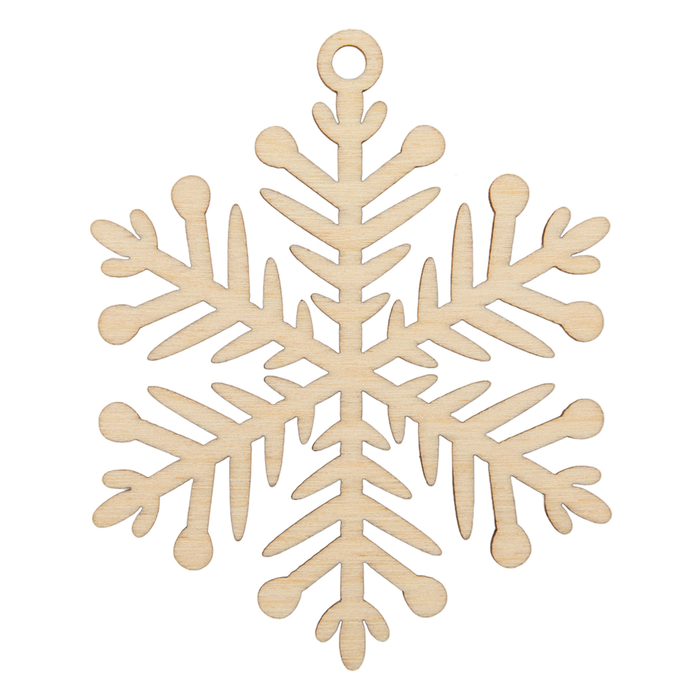 Заготовка деревянная Подвеска 7см "Снежинка"