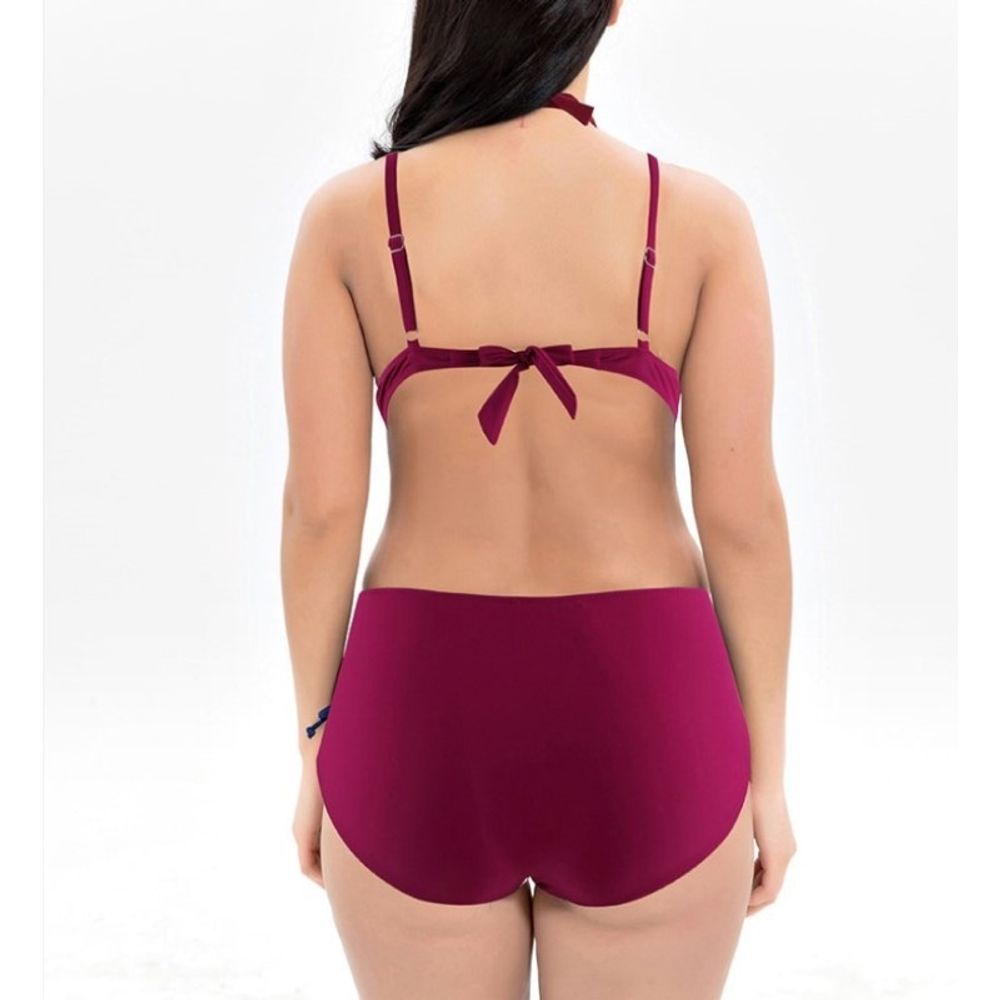 Женский купальник раздельный бордовый Romeo Rossi RR6805-18