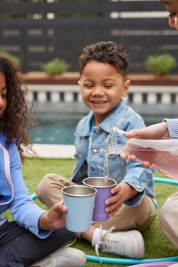 Детский стакан одностенный Klean Kanteen Kid Cup Straw Lid 10oz (296 мл) Paisley Purple с трубочкой