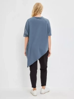 Туника оверсайз ассиметричная серый