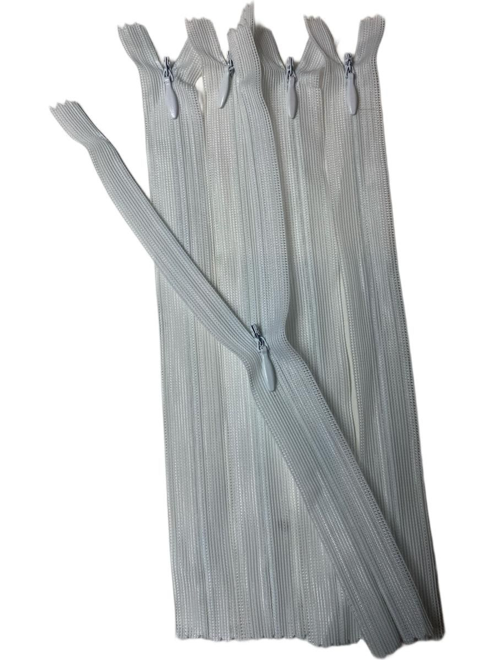 Застежка-молния потайная 20см - 50 шт белый (фабричный Китай)