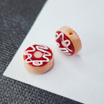 Бусина лэмпворк, пончик с глазурью, р-р 15мм, штучно