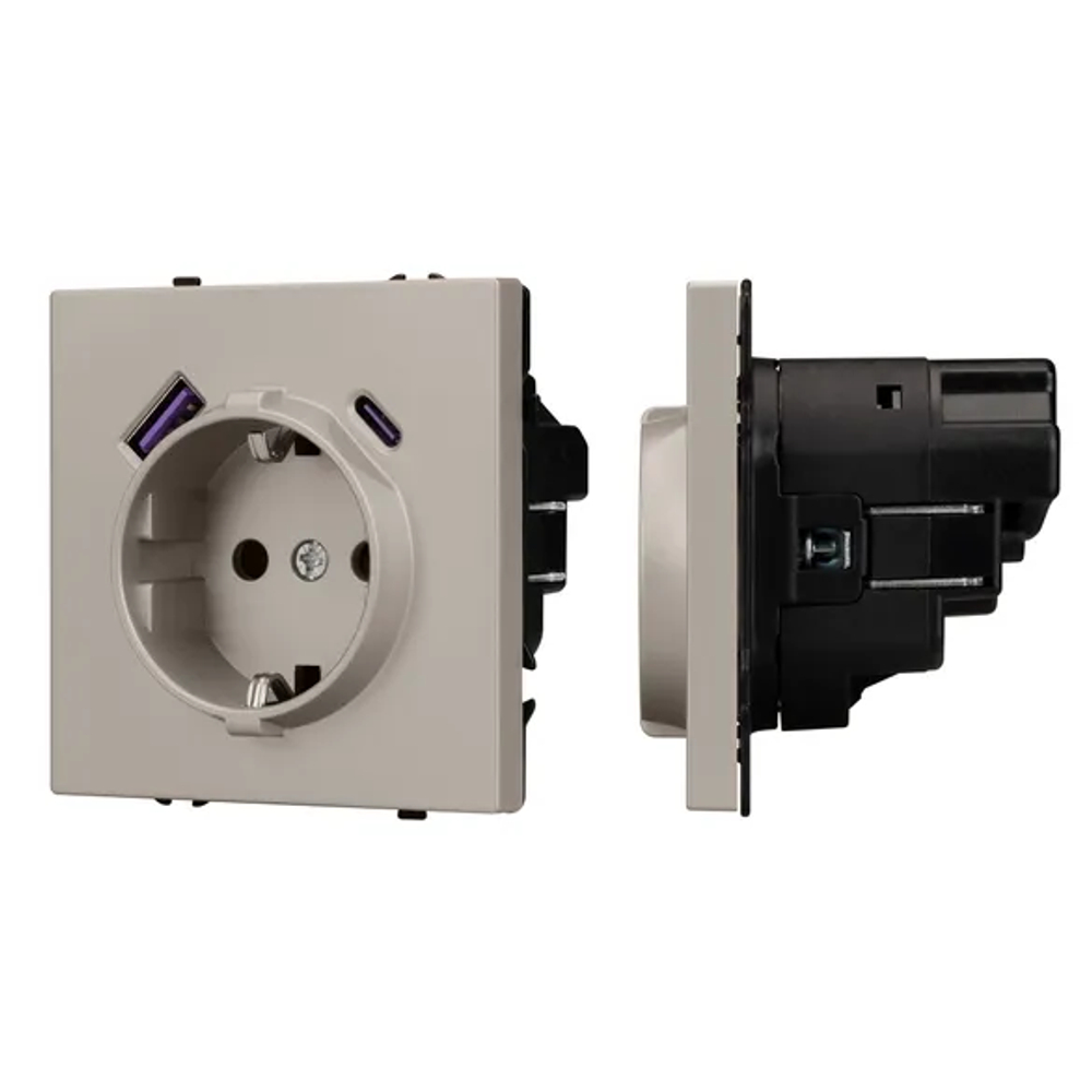 Механизм розетки с USB зарядкой SCT-NOBE-MUAC-SFPL-CA (230V, 16A) (Arlight, -) 059444