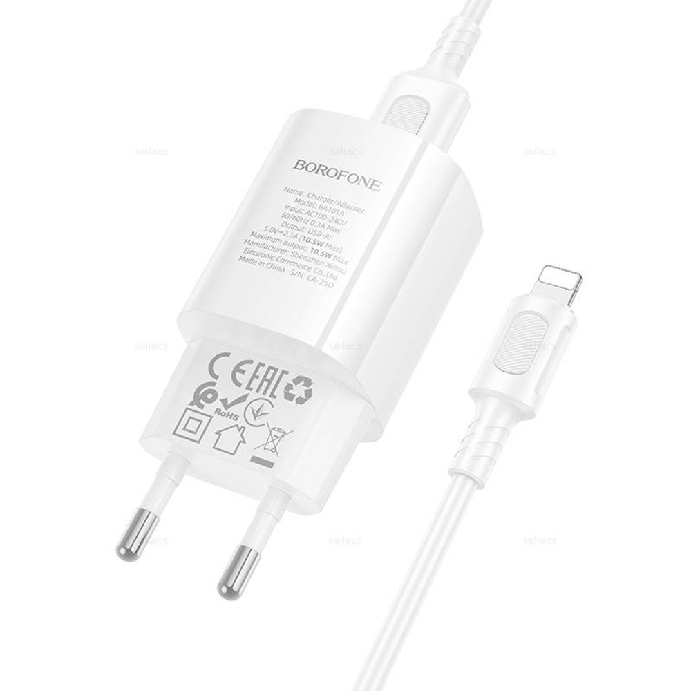 Зарядное устройство на Lightning Borofone BA101A (white)