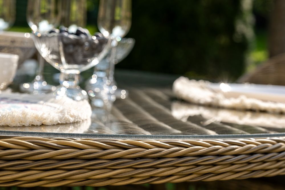 "Эспрессо–150 S" обеденная группа плетеная, цвет соломенный