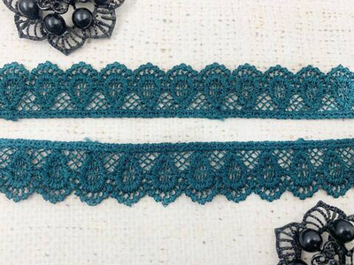 Кружево плетеное, ш. 2-2,2 см, морская волна
