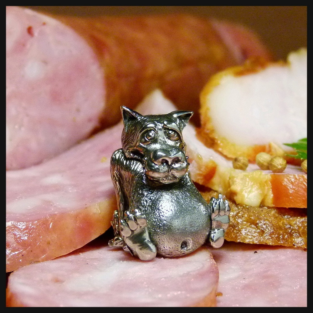 Темлячная бусина "Обжора"  для ножей , мельхиор