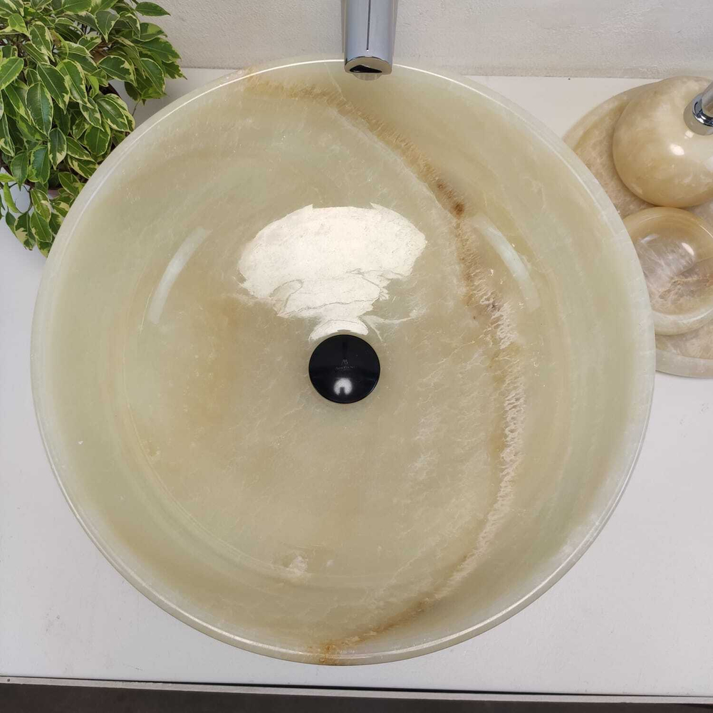 Раковина из оникса Bowl Yellow TinLip BO-60982 45*45*17