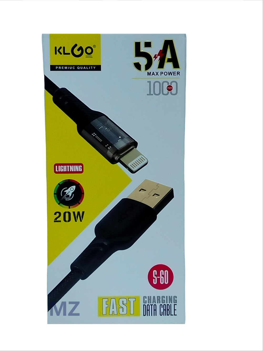 Кабель USB x Lightning 8PIN -1.0м. 5A/20W быстрая зарядка S-60