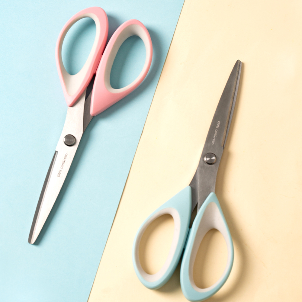 Ножницы DELI "LonGreen", 175 мм, нержавеющая сталь, ассорти