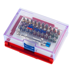 Набор вставок (бит) 1/4&quot;, TORX, HEX, Pozidriv, Phillips, Slotted, 32 предмета МАСТАК 058-10032C