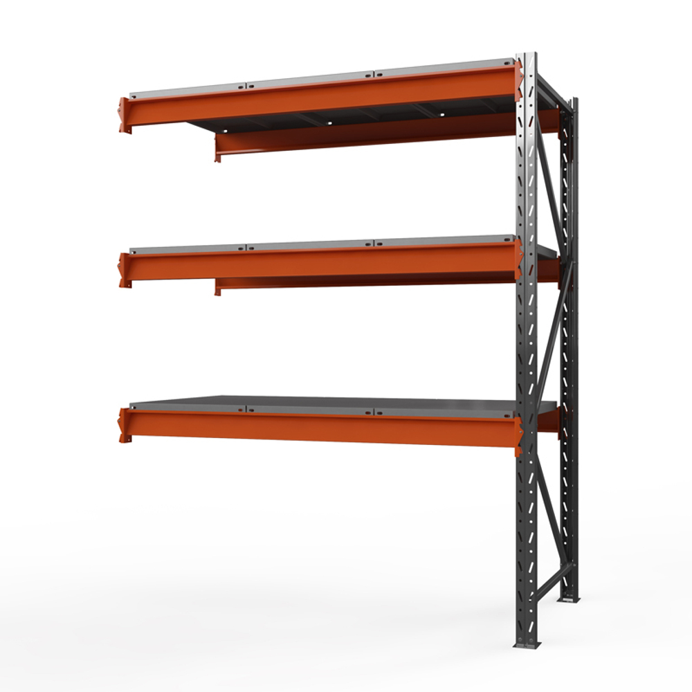 Секция приставная стеллажа металлического ОПТИМА, 2500х2500х785 мм. Полки: 3 шт. метал.