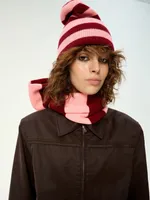 Купить Шапка Kraizy Stripes в полоску бургунди / роза Шапка Kraizy Stripes в полоску бургунди / роза