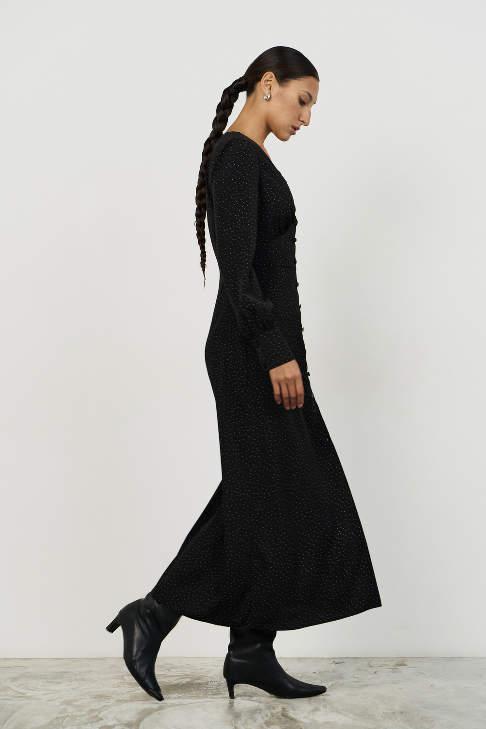 Платье с подрезами, макси