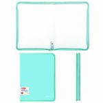 Папка объемная на молнии пластиковая BRAUBERG PASTEL, А4, 330х240 мм, 600 мкм, цвет мятный, 271973