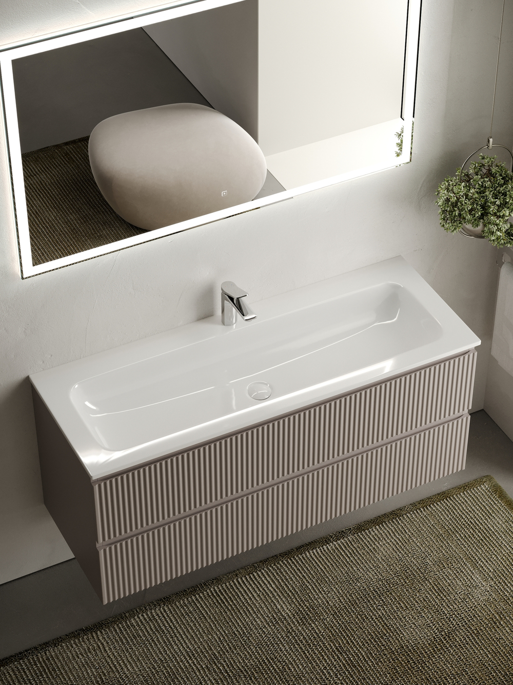 Тумба с раковиной Sancos Snob R 120 см SNR120SM doha soft