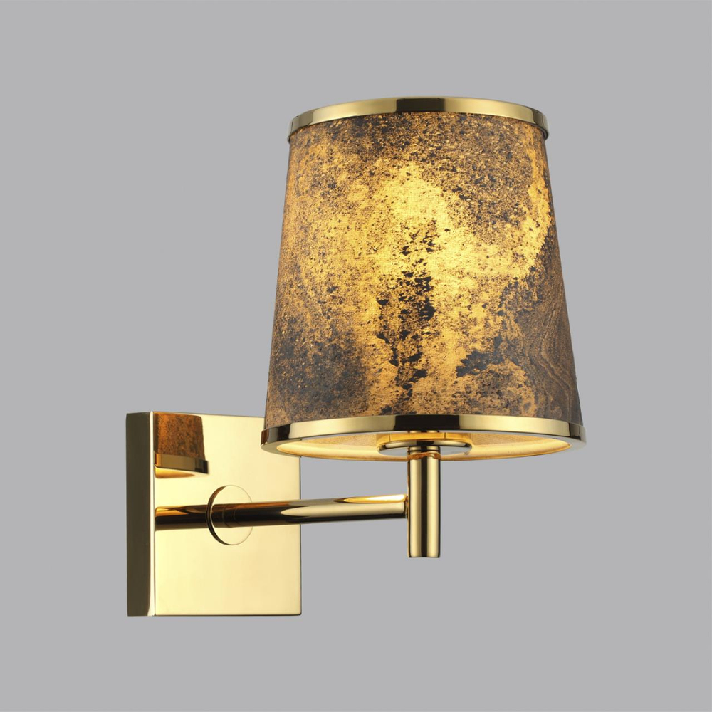 5064/1W MODERN ODL24 203 античн.бронза/серо-беж./металл/натур.камен."шпон" Бра E27 LED 1*5W BERGI