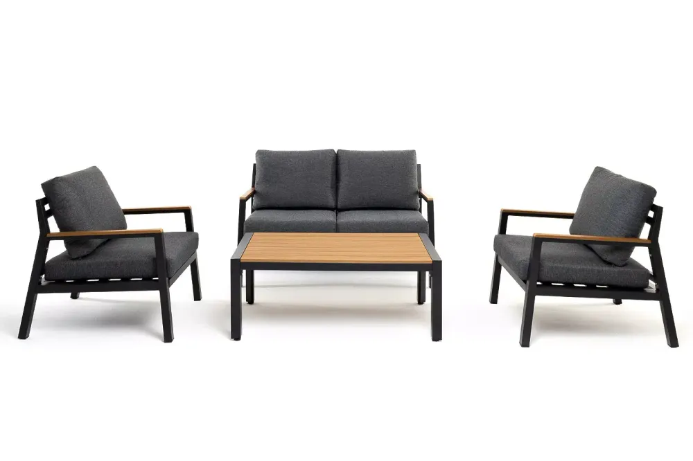 "Камелия" лаунж-зона 4-местная из алюминия, цвет темно-серый