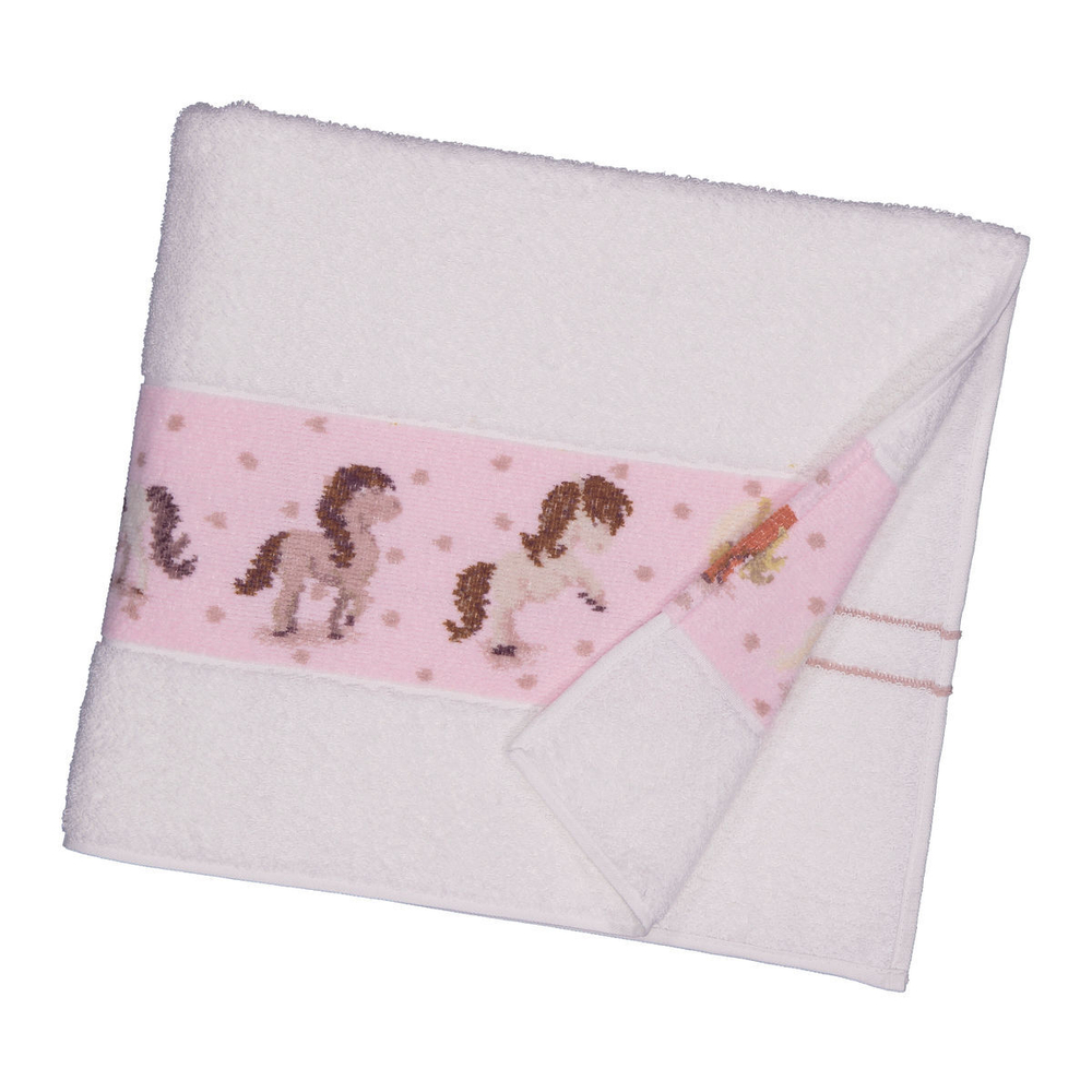 Полотенце 68x120 Feiler Happy Pony Border Weis