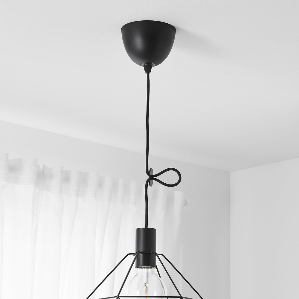 IKEA SUNNEBY  (ИКЕА СУННЕБЙ)  -  Держатель кабеля, черная ткань, 1,8 м