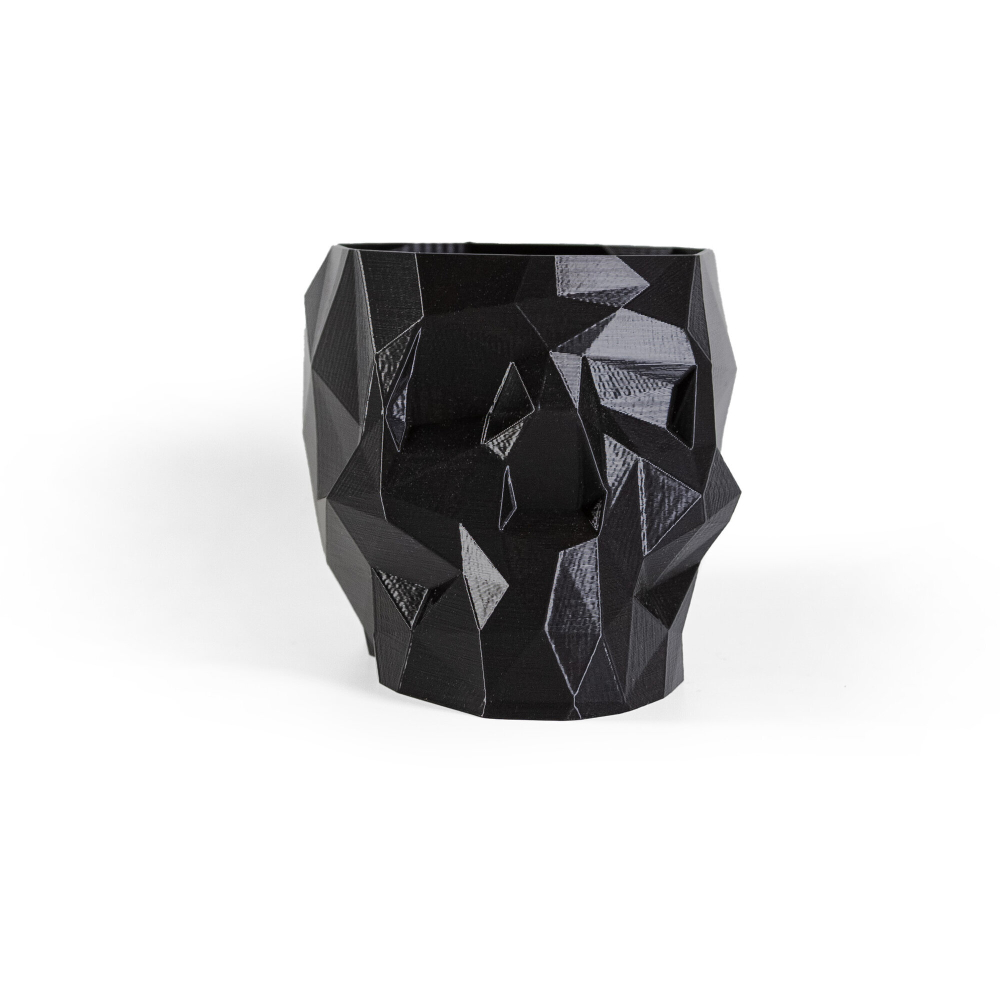 Череп-Ваза для конфет/карандашей, полигональная, 3D печать, черная