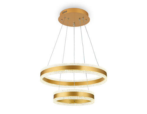 Светильник светодиодный подвесной управляемый FA6178/2 GD золото 108W 3000K+6400K/3000K/6400K/4200K+4200K D500*630 (ПДУ РАДИО 2.4G)