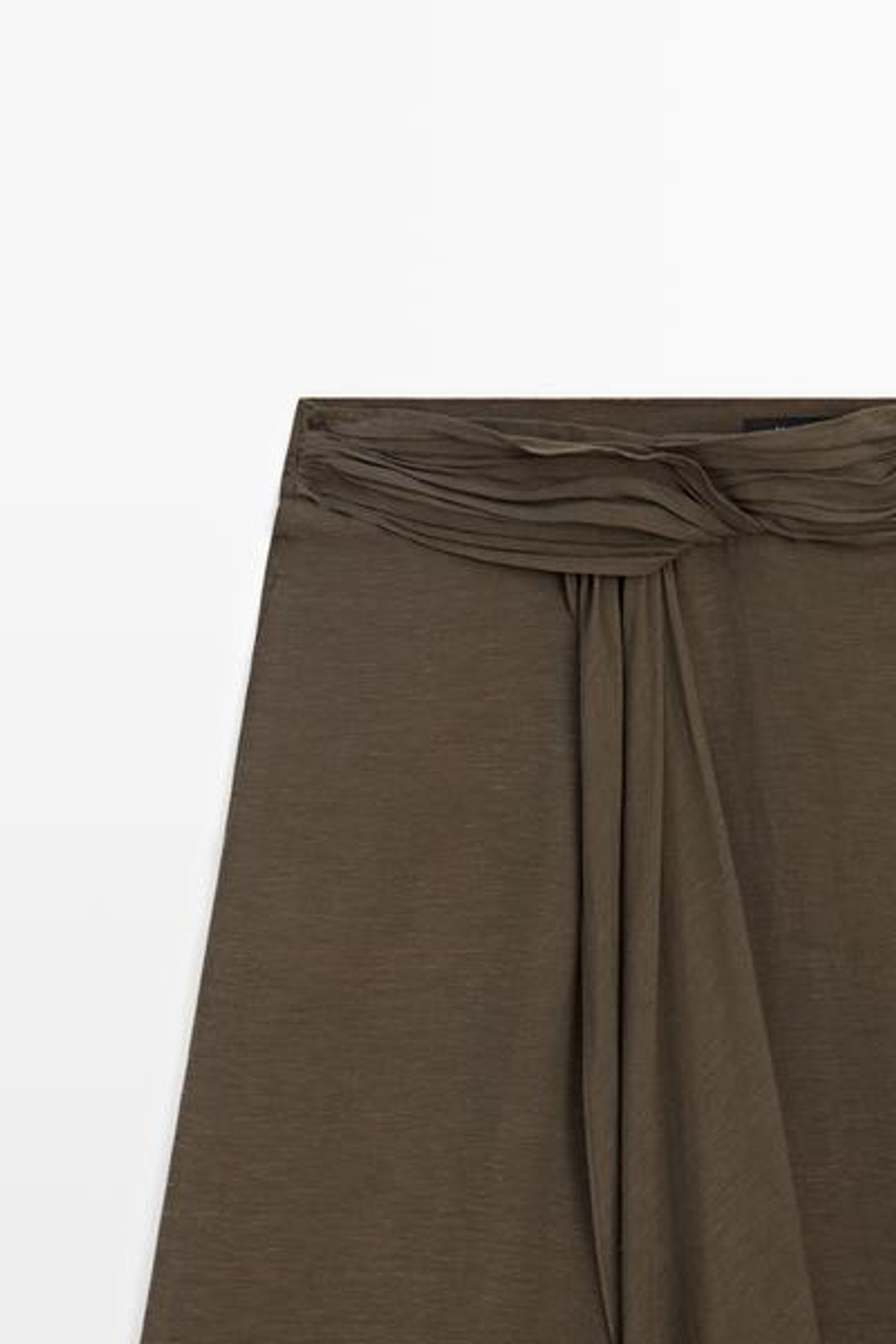 Massimo Dutti Полупрозрачные юбка-брюки из льняной смеси, коричневый