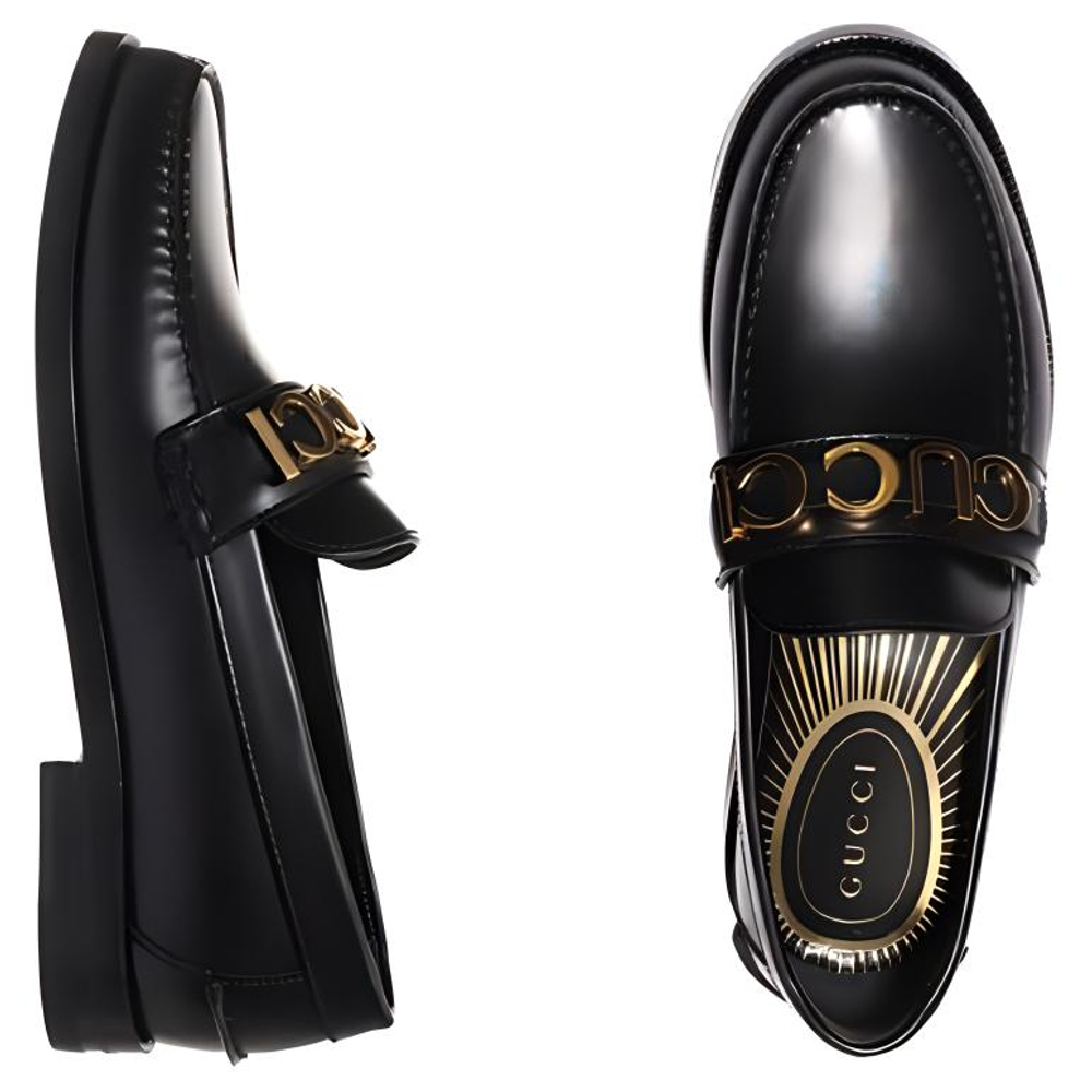 GUCCI Leather Loafers Black