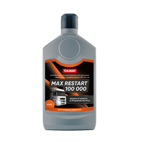 Присадка OilWay "MAX RESTART 100 000" 0,5л улучшающая и восстанавливающая