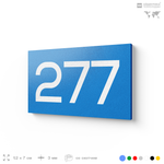 Номер на дверь 277, табличка на дверь для офиса, квартиры, кабинета, аудитории, склада, голубая 120х70 мм, Айдентика Технолоджи