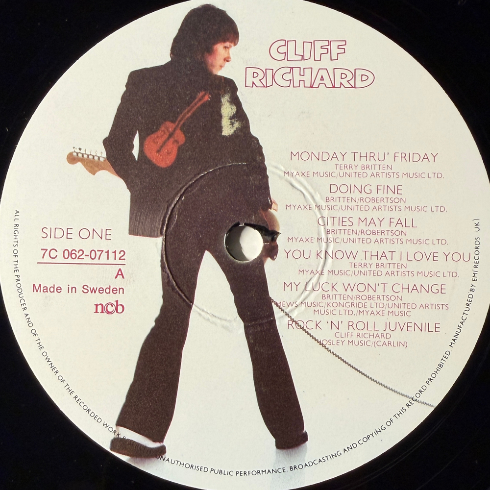 Cliff Richard ‎– Carrie / Moving In (Швеция 1980г.) Т