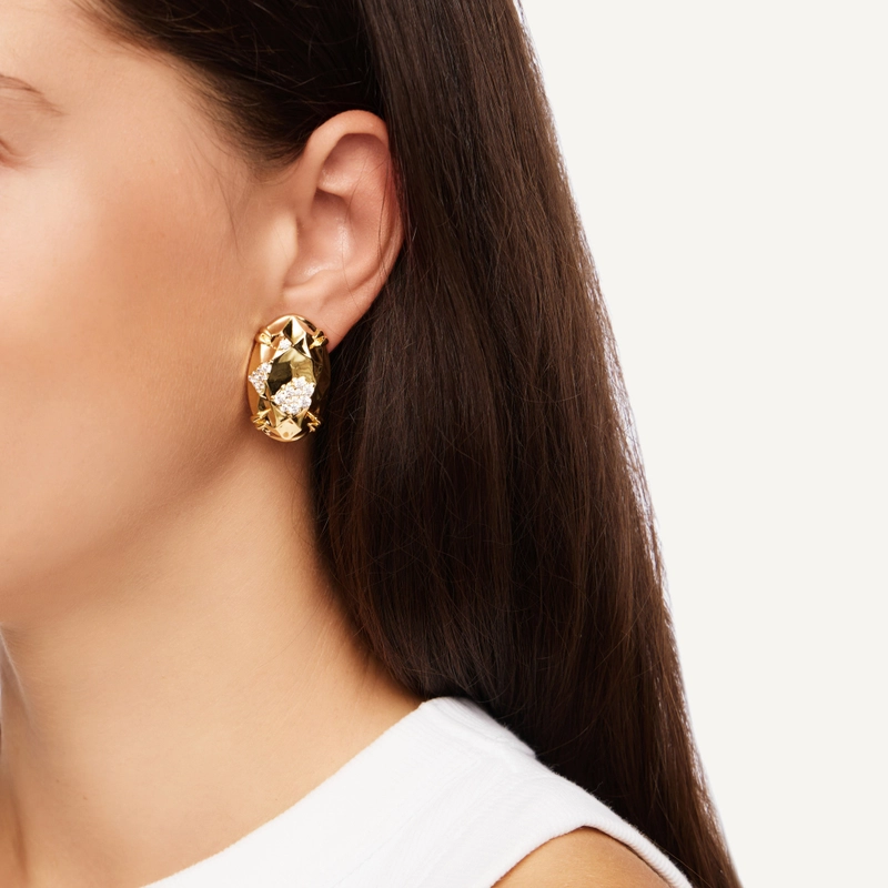 Клипсы Многогранные – Золото